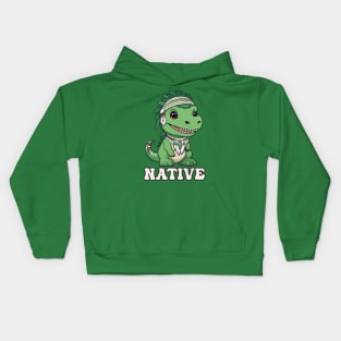 Native American Indigenous Trex Kids Hoodie